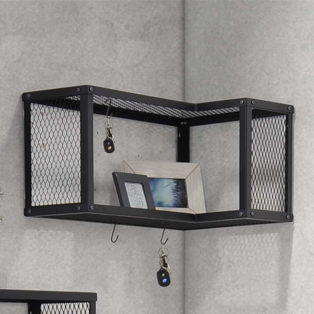 Texture Black Industrial Series- Wall Rack L-Shape