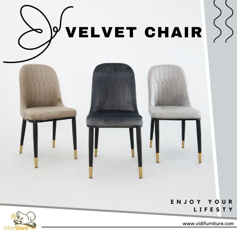 velvet fabric chair