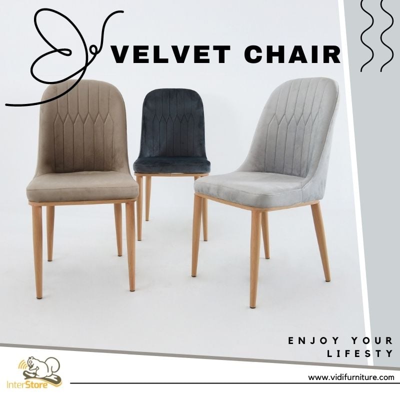 velvet fabric chair